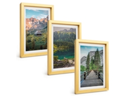 Composição De Quadros Paisagem De Montanha, Lago, Píer Espelharte (3 Peças 20x30 Cm)
