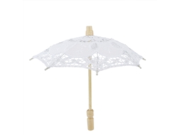 Guarda-sol de renda de casamento, bordado manual, algodão, para festas e fotos, branco | S/MARCA