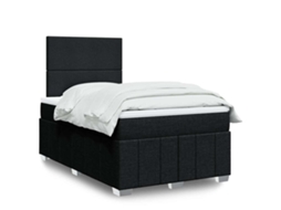 Vidaxl Cama Boxspring Com Colchão 120x190 Cm Tecido Preto