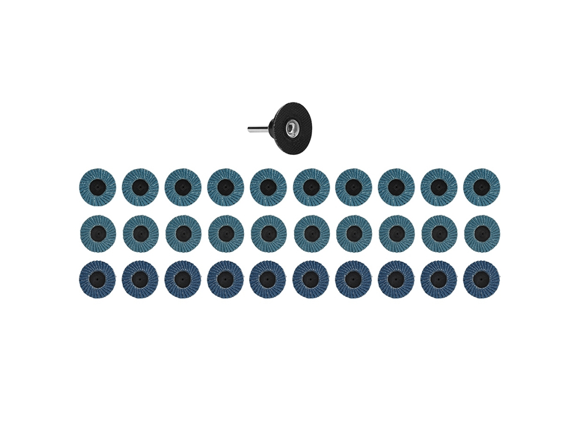 31 Peças Disco Lixador Rodas Lixa Industrial Acessórios Alumínio Torção Azul 2 Polegadas 50mm