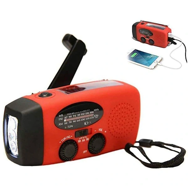 Rádio, Receptor de Emergência Portátil com Energia Solar de 2000mah AQUAFORGE