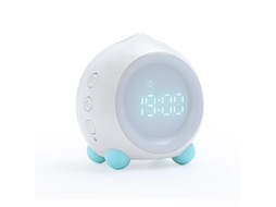 Coluna Bluetooth Relógio Despertador Digital Portátil com Luz Led Carregamento Usb Altifalante Infantil Relógio Snooze White