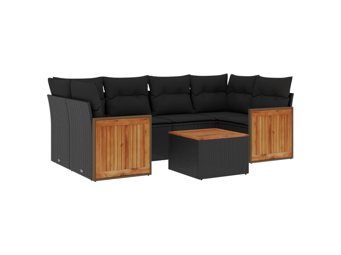 Garden Sofa Set, Garden Sofa Sets Vidaxl Preto Rattan / Vime (n/a)