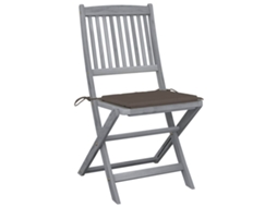 Maison Exclusive - Cadeiras Exterior Dobráveis C/ Almofadões 4 Pcs Acácia Maciça