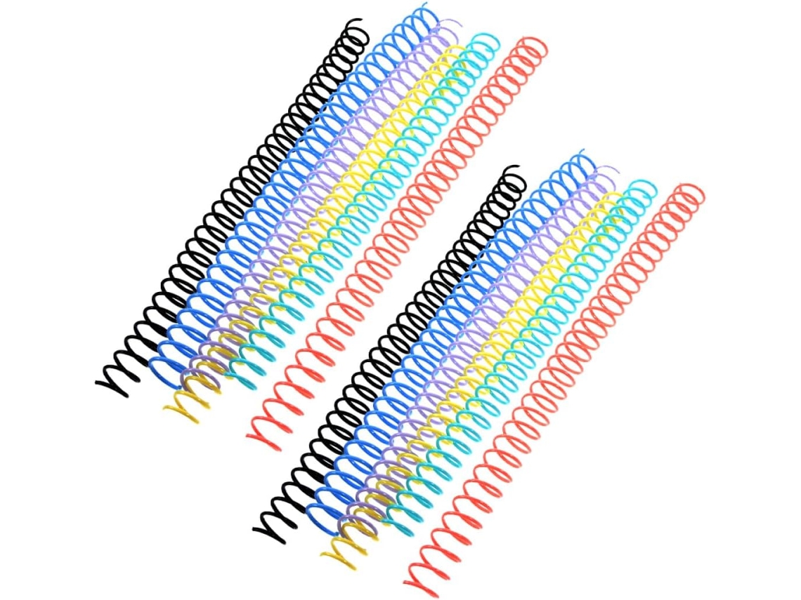 Argolas de corrente, 12 peças removíveis em núcleos sortidos nas cores amarelo, marrom, azul, verde, rosa e vermelho.