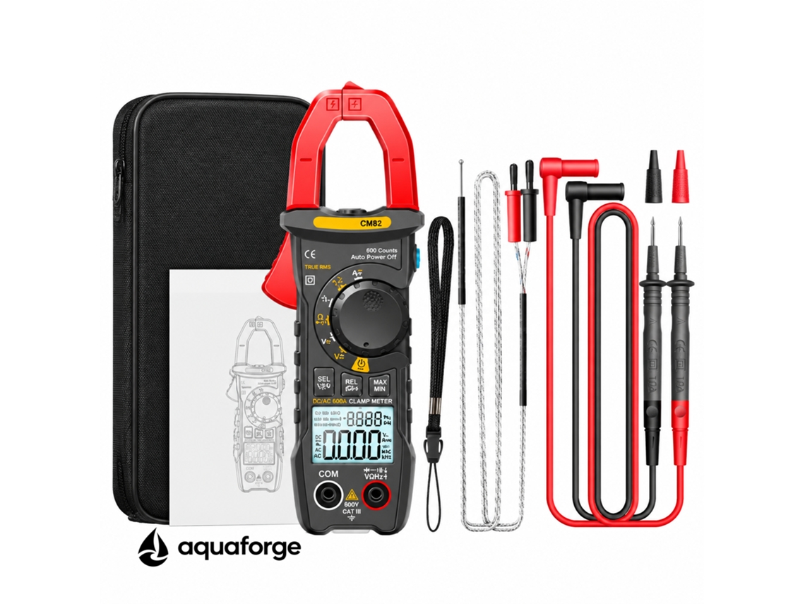 Alicate Amperimétrico Aquaforge Cm82, 600a, Ncv