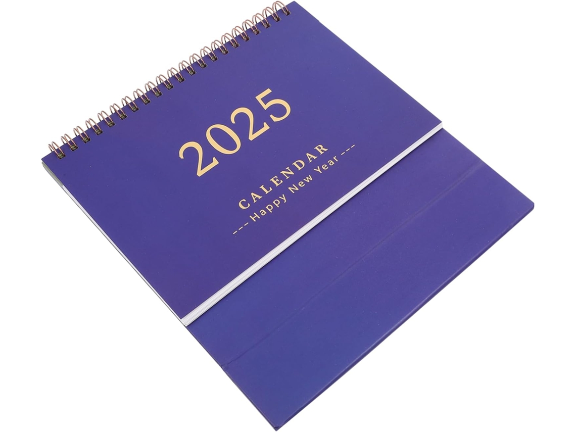 Calendário De Mesa, Mensal Para Escritório E Casa, Com Encadernação Em