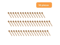 Palitos para Mexer Mel de Alta Qualidade, Cabo de Madeira, 100 Palitos por Pacote, Colher de Cabo Longo MDUG (50 Unidades)
