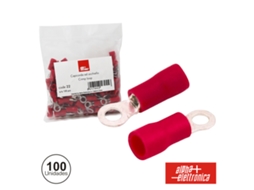 Terminal Redondo Isolado 4.3mm 100x Vermelho