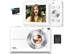 Câmera Infantil 44mp 1080p com Zoom de 16x e Cartão de 32gb BISBISOUS (branca)