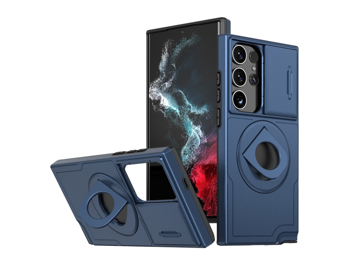 Capa Zruxe Compativel Com Samsung Galaxy S23 Ultra 5g (camshield - Magsafe - Ring Holder - Armor - Azul)