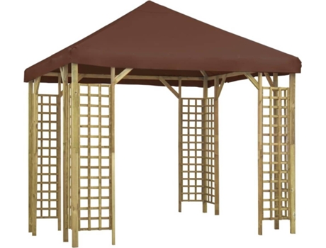 Pérgula  (Castanho - Tecido - 300x300x300 cm)