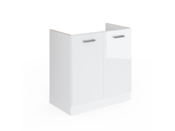 Móvel baixo Vicco R-Line sob pia, branco alto brilho, 80 cm sem bancada