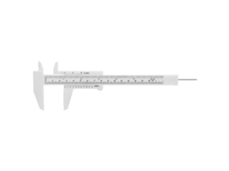 Paquímetro Vernier de plástico com régua dupla e escala, alta precisão, 150 mm, 0,5 mm, branco, ferramenta de medição