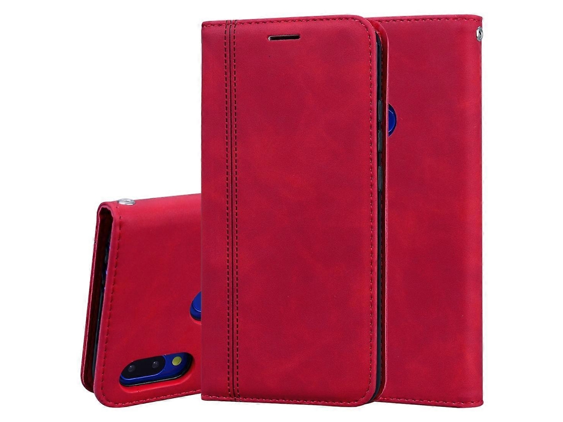 Capa Fosca De Couro Pu Com Aba Horizontal E Fecho Magnético, Suporte, Compartimento Para Cartão E Cordão Para Xiaomi Redmi Note 7.