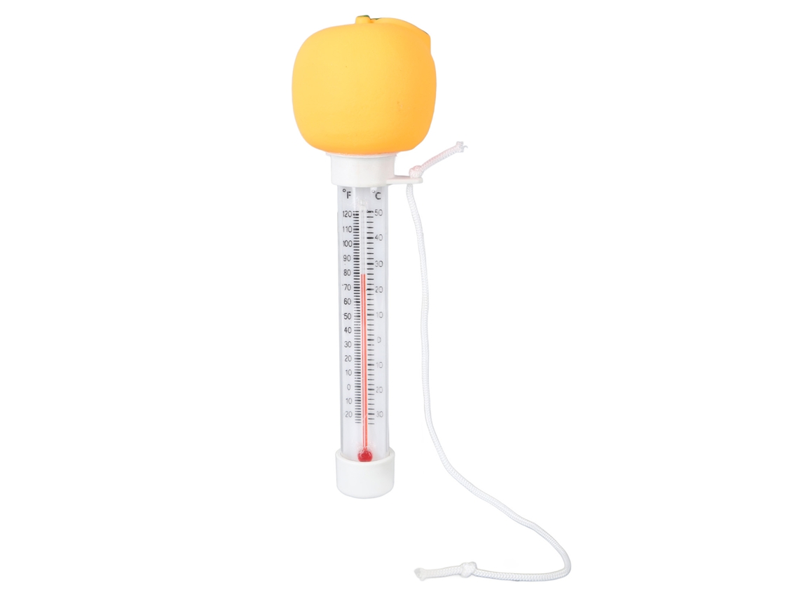 Termômetro flutuante decorativo para piscina com medição em ℉ e ℃, forma laranja | S/MARCA