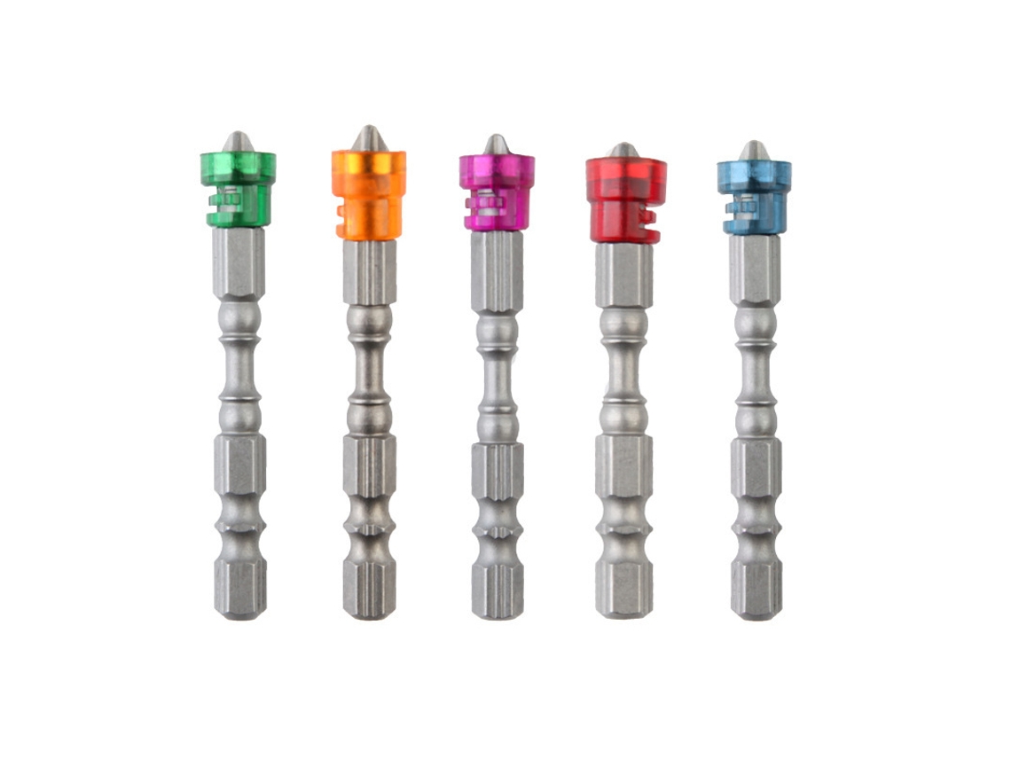 Conjunto de 5 pontas de parafuso cruzadas magnéticas para chave elétrica YURU