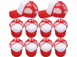 Pacote Com 10 Bonés De Beisebol Personalizáveis Com Estampa Termocolante Em Malha Branca Respirável.