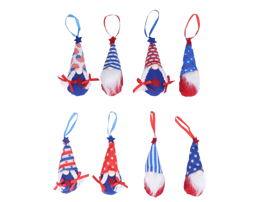 Baok-8 Peças De Bonecos Gnomos Do Dia Da Independência Pentastar Peluches Sem Rosto Decoração Patriótica Americana