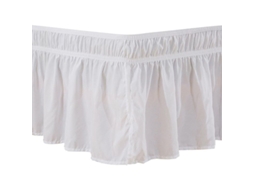 Saias de cama com cinto elástico ajustável poliéster sem rugas com volantes branco full 54x75+15 polegadas | S/MARCA