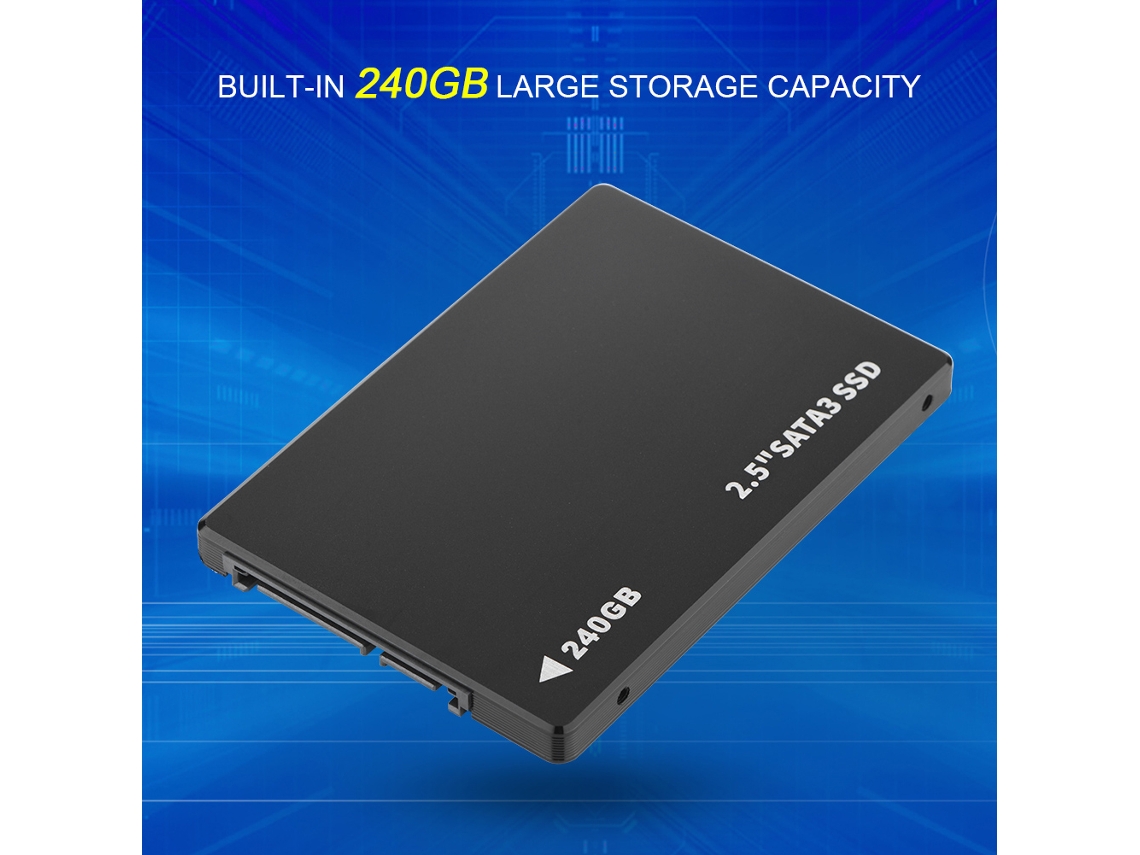 Ssd Sata De 240g, Disco Rígido Móvel De 2,5 Polegadas Para Notebook E Pc Desktop, Preto