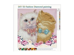 Laxiscreed Pintura De Diamante Para Diy 30x30cm Com Dois Gatos, Ideal Para Artesanato E Decoração