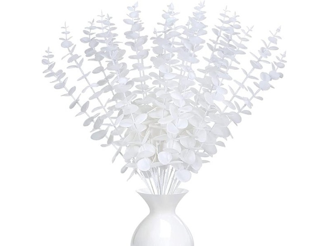 Penas De Eucalipto Artificial - Ambiente Natural - Conjunto De 20 - Plástico De Alta Qualidade - 38 Cm