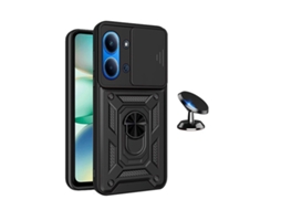 Kit Suporte Magnético Capa Magnetic Slide Window Phonecare Para Xiaomi Poco C85 - Preto