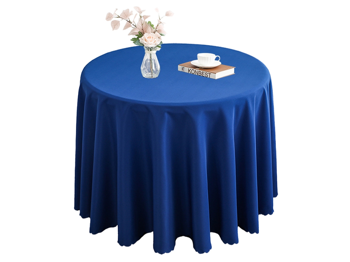 Toalha de Mesa Toalha de Mesa de Cor Sólida À Prova D'Água Lavável para Casa Cozinha Restaurante Festa-180 Cm Azul Royal