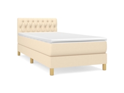 Cama com Molas/colchão 80x200 Cm Tecido Cor Crème MAISON EXCLUSIVE