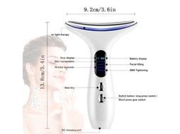 Massajador Facial Contra Rugas Dispositivo Elétrico Antienvelhecimento Ems De Vibração De 11000 Rpm A 45°c Com Luz Tricolor Para Yizhood