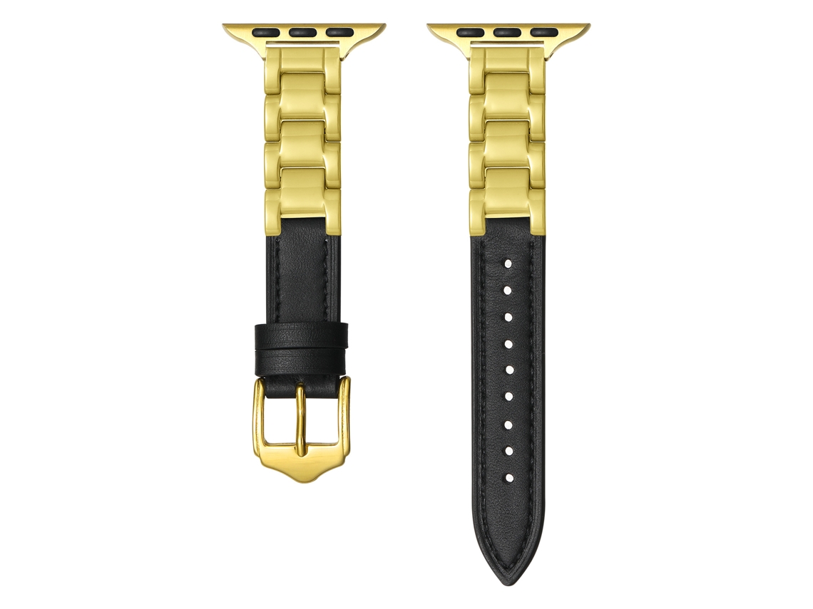 Compatível com Apple Watch Series 10, 9e e 8-ultra. Pulseira de cerâmica e couro genuíno, Fivela De Pino, Red Com.