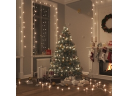 Vidaxl Cordão De Luzes Com 300 Luzes Led 30 M Pvc Branco Quente