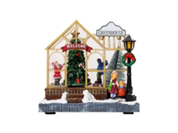 Laxiscreed Decoração De Natal Com Casinha, Luz Musical E Iluminação Solar Para Ambientes Festivos