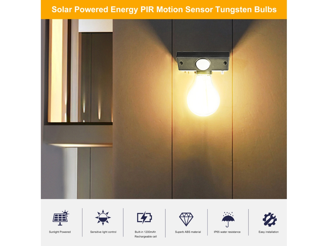 Rebe-lâmpada Solar Exterior De Parede Com Sensor De Movimento Ip65 Para Luz De Pátio, Jardim E Cerca