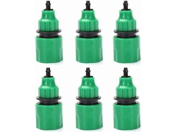 Adaptador de Mangueira Descartável para Torneira, Conexão Rápida, 6 Unidades, Plástico Verde, Irrigação, Agricultura