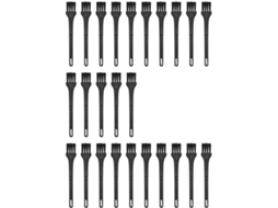 Conjunto De 25 Mini Escovas Limpeza Popetpop, Em Pp E Nylon Pretos