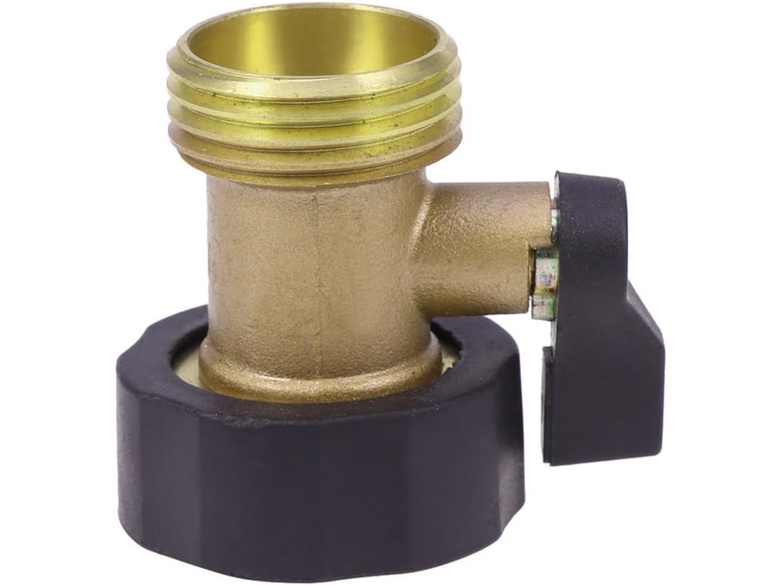 Conector De Mangueira Jardim Em Cobre Com Válvula Fechamento, Rosca