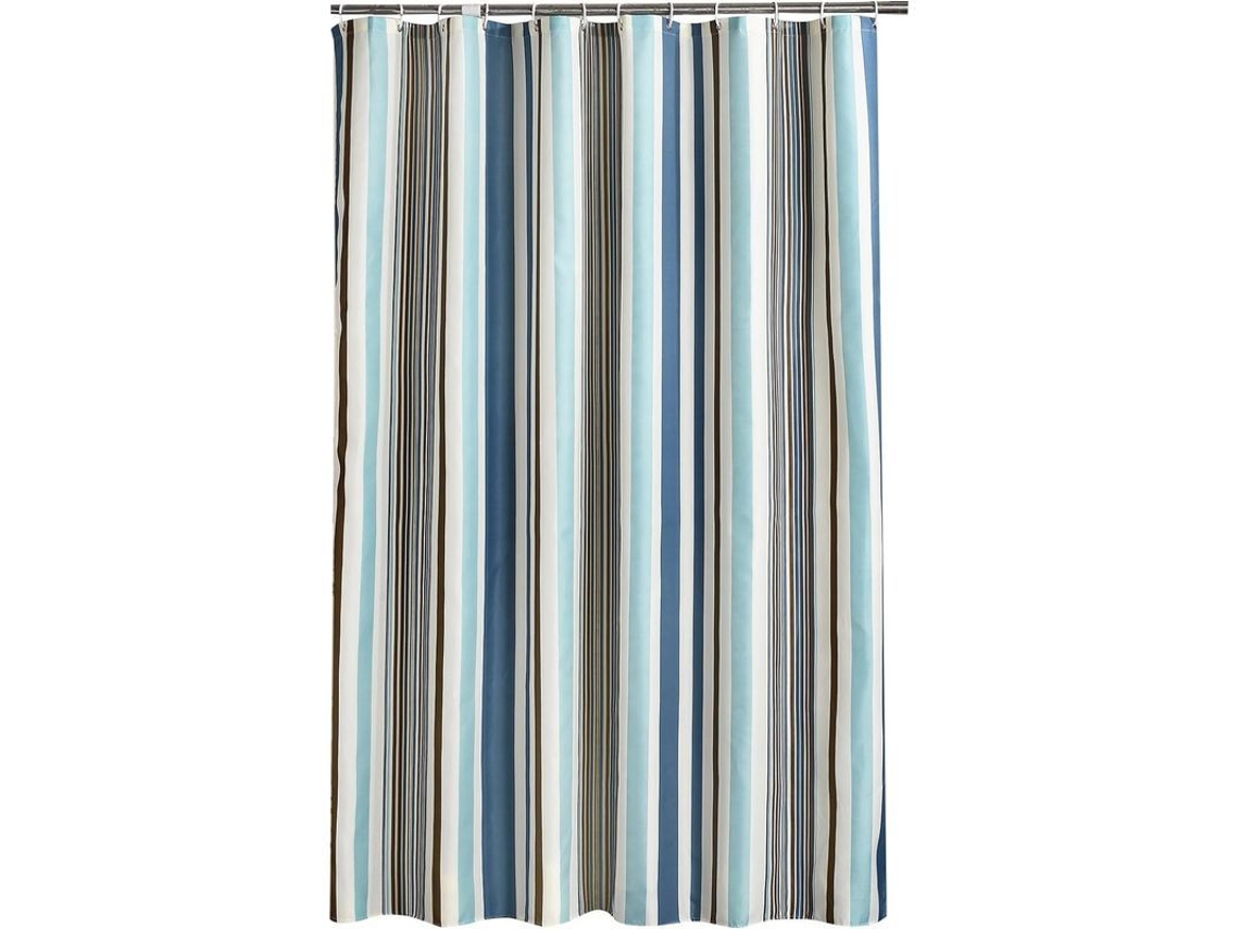 Cortina de chuveiro 200x200 cm em poliéster, antimofo, antibacteriana e repelente à água, com ilhós metálicos e borda com peso.