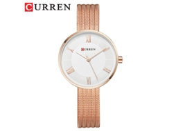 Relógio Feminino De Quartzo À Prova D'água (ouro Rosa/branco) Com Mostrador Pequeno, Pulseira De Malha Requintada, Relógio De Pulso Moderno