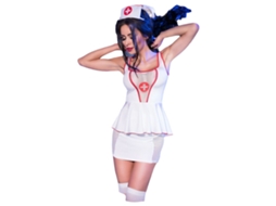 Fantasia Erótica Chilirose Branco Enfermeira Sexy Tamanho L/xl