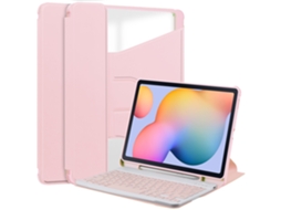 Capa com teclado Bluetooth para Samsung Galaxy Tab S9 Fe 11 polegadas, rosa Gertiz