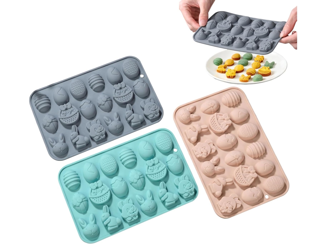 Conjunto De 3 Formas Para Doces De Páscoa Resistentes Ao Calor