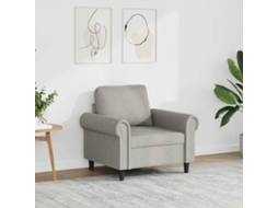 Vidaxl Poltrona 60 Cm Veludo Cinzento-claro