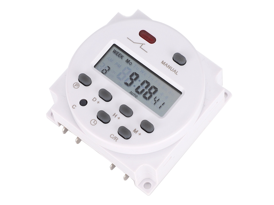 Interruptor De Temporizador Semanal 12v 16a Relé De Tiempo Programable Control On Off Microcomputadora