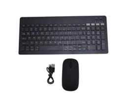 Kit Teclado E Mouse Sem Fio Bluetooth Recarregável Com 4 Canais Modos Duplos Preto