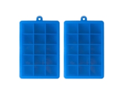 Moldes De Gelo Versáteis Para Drinks, Café E Frutas - Design Elegante Com Tampa Selada Para Congelador Azul Marinho