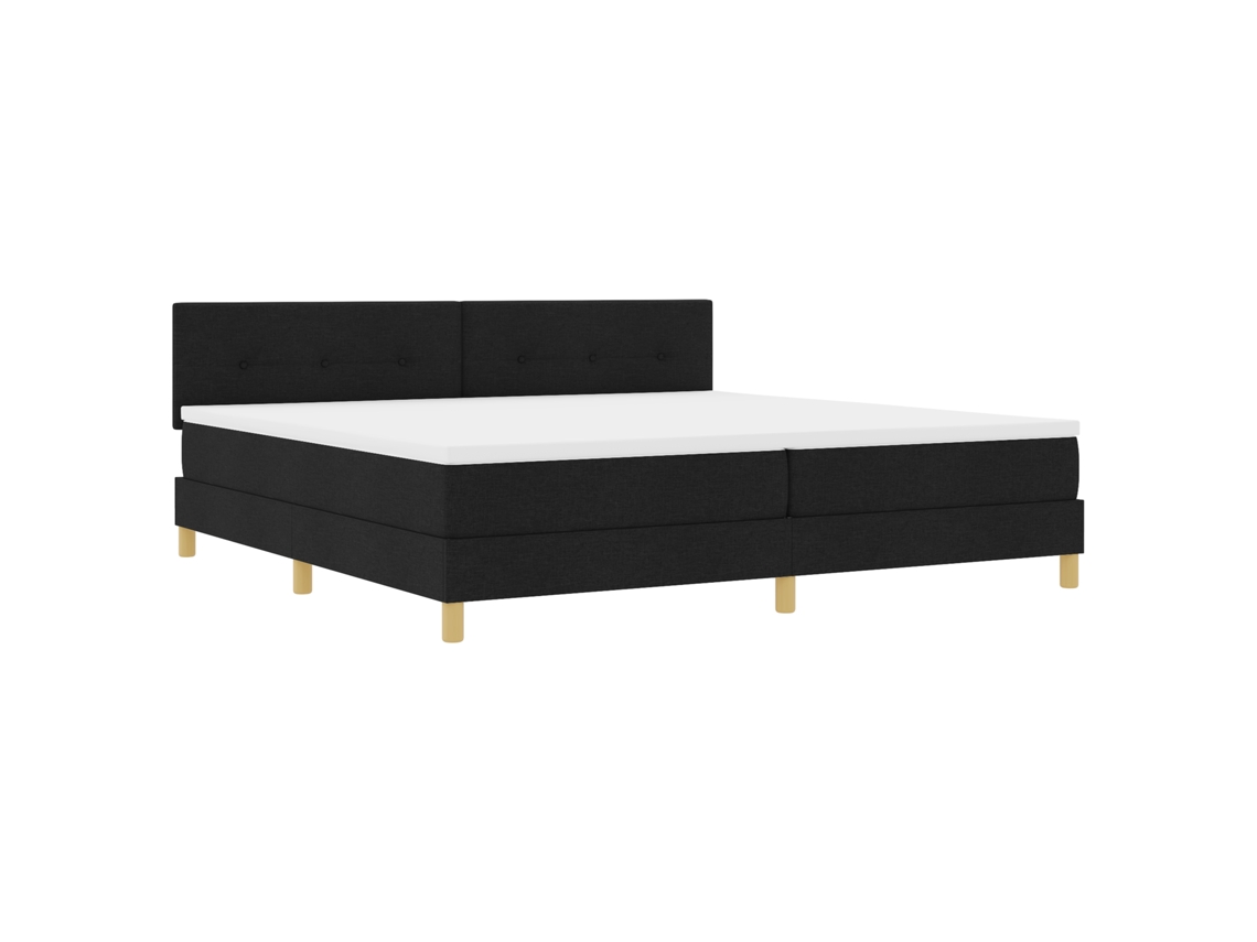 Cama Bospring Com Colchão Preta Tecido Vidaxl Preto Fabric (200x200 Cm)
