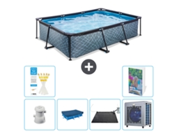 Piscina EXIT Retangular Efeito Madeira 300x200x65 Cm 5 peças
