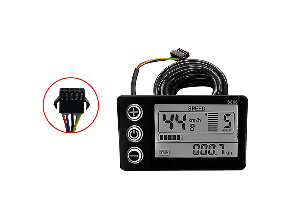 Display LCD com Plug para Bicicleta Elétrica Scooter Elétrico | S/MARCA